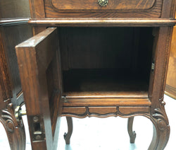 Pair Of French Oak & Marble Top Bedsides | Antique & Vintage | Moonee Ponds Antiques | Australia Wide Delivery