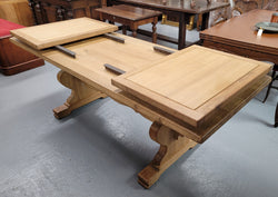 Stunning French Oak Farmhouse Table With Two Extension Leaves | Antique & Vintage | Moonee Ponds Antiques | Australia Wide Delivery