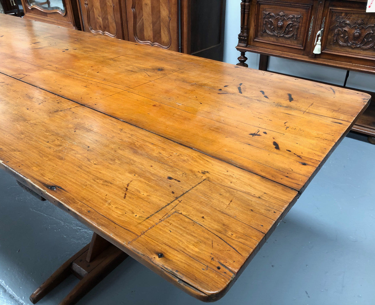 Australian Pine Trestle Style Table | Antique & Vintage | Moonee Ponds Antiques | Australia Wide Delivery