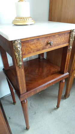 Pair of French Burr Walnut Inlaid Bedsides | Antique & Vintage | Moonee Ponds Antiques | Australia Wide Delivery