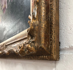 Signed French Oil On Canvas Painting Of Orchids In Basket In Gilt Frame | Antique & Vintage | Moonee Ponds Antiques | Australia Wide Delivery
