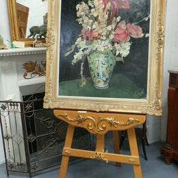 Impressive Belgium Still Life Oil On Board
