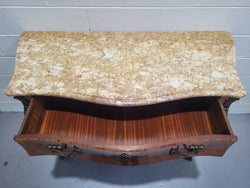 French Three Drawer Marquetry Inlaid Marble Top Commode | Antique & Vintage | Moonee Ponds Antiques | Australia Wide Delivery
