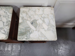 Pair of Antique French Oak Louis XVI Style Marble Top Bedside Cabinets | Antique & Vintage | Moonee Ponds Antiques | Australia Wide Delivery