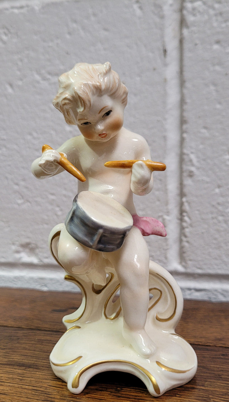 Vintage Goebel Cherub Drummer Boy Numbered on Base 12 010 17 “Goebel W. Germany” | Antique & Vintage | Moonee Ponds Antiques | Australia Wide Delivery