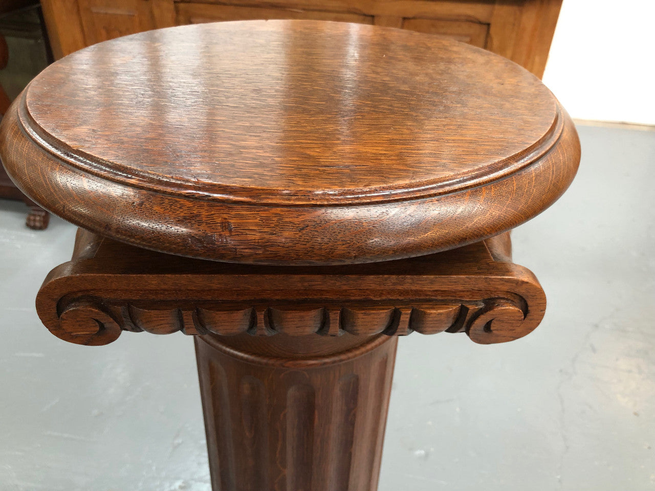 Stunning Tudor Style English Oak Pedestal | Antique & Vintage | Moonee Ponds Antiques | Australia Wide Delivery