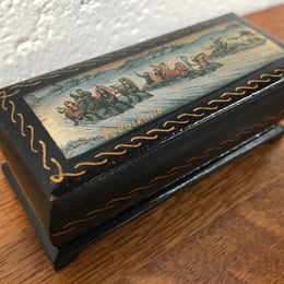 Vintage Russian Lacquer Box Hand-Painted Box