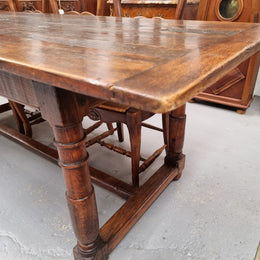 Striking Reclaimed Timber Rustic Oak Farmhouse Table