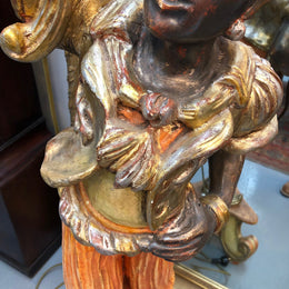 Antique Black Blackamoor Floor Lamp