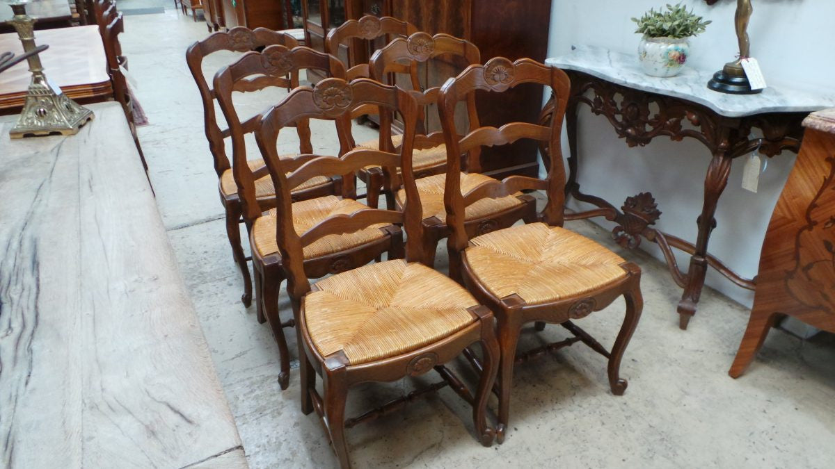 Set of Six French Style Dining Chairs