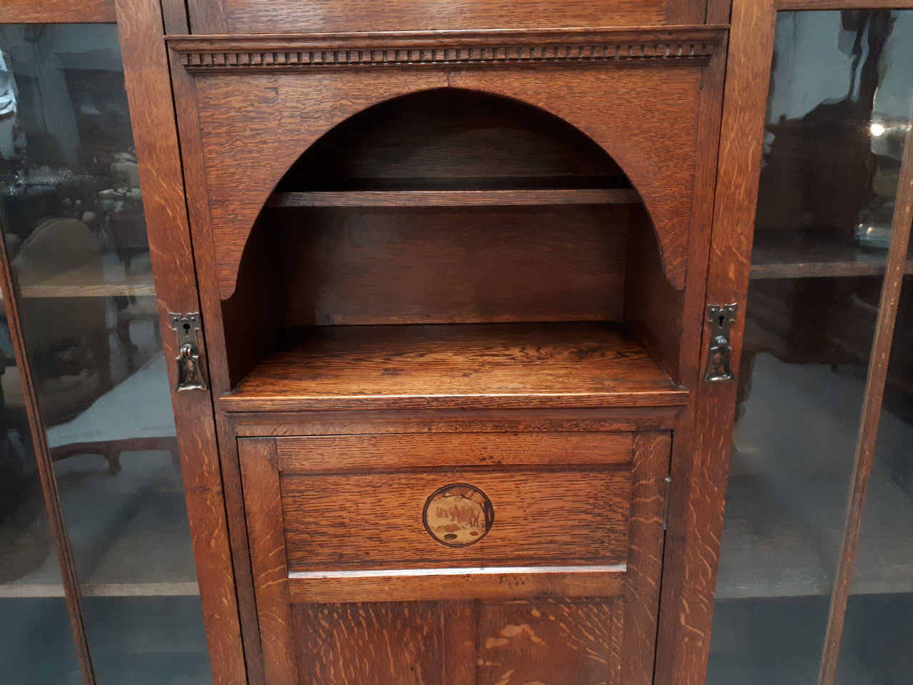 Amazing English Arts & Crafts Quarter Sawn Oak Bookcase | Antique & Vintage | Moonee Ponds Antiques | Australia Wide