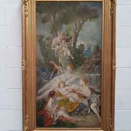 French Romantic Scene Oil Painting On Canvas