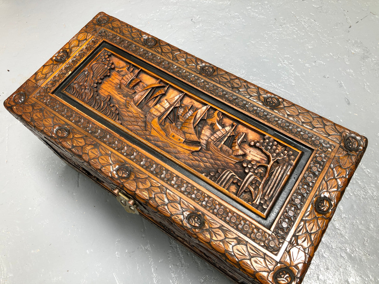 Petite Carved Camphor Chest | Antique & Vintage | Moonee Ponds Antiques | Australia Wide Delivery