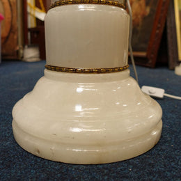 Vintage Italian Alabaster Pedestal With Urn Lamp