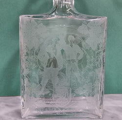 Stunning Baccarat Crystal (France) Engraved (Musketeers) Decanter | Antique & Vintage | Moonee Ponds Antiques | Australia Wide Delivery