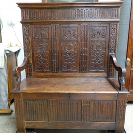 French Oak Hall Seat