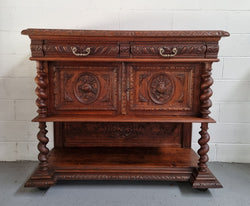 Henry II Style Nicely Carved French Oak Server | Antique & Vintage | Moonee Ponds Antiques | Australia Wide Delivery