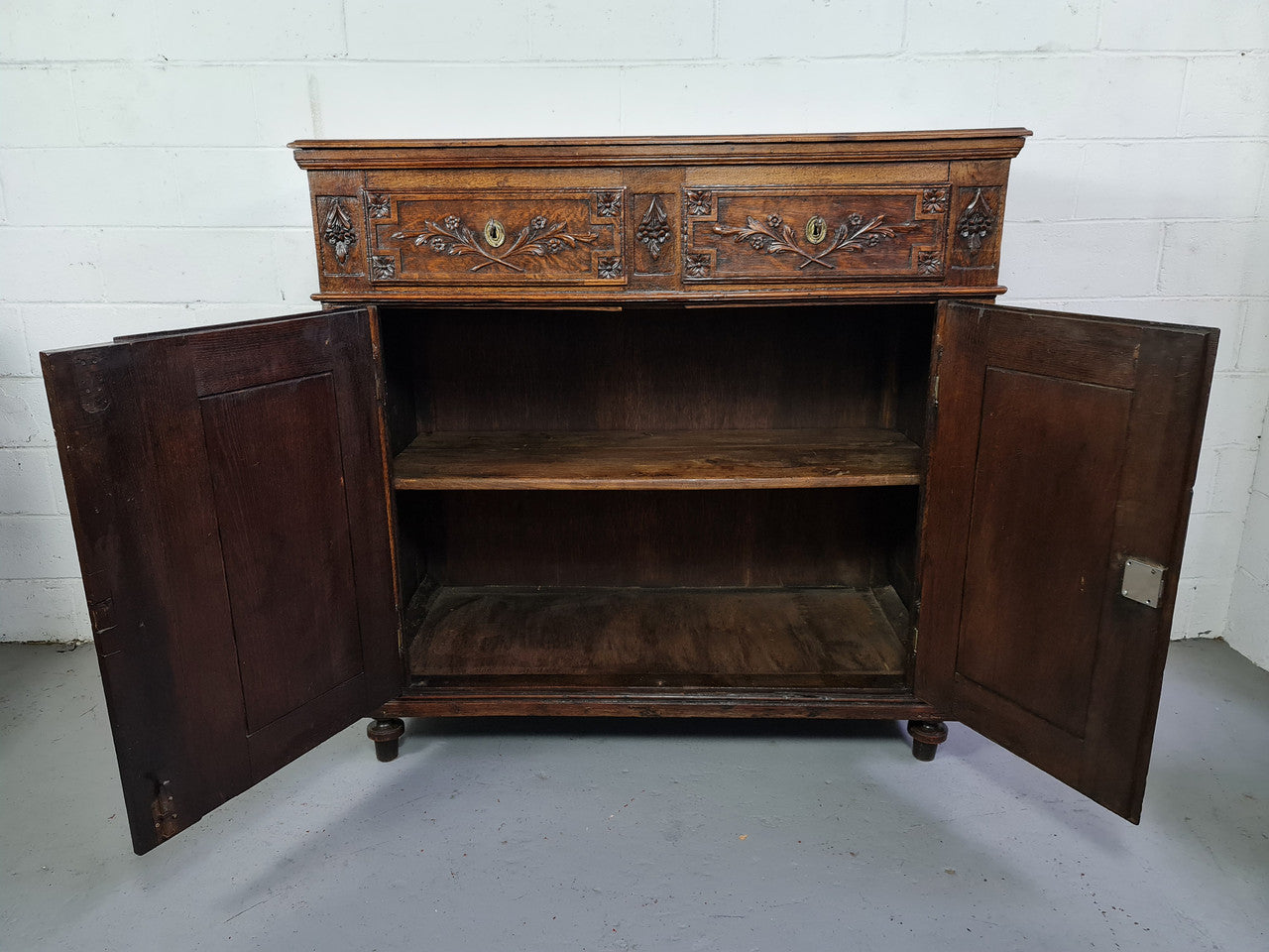 18th Century French Oak Tall Sideboard With Detailed Carvings | Antique & Vintage | Moonee Ponds Antiques | Australia Wide Delivery