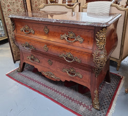 French Louis XVI Style Three Drawer Commode With Amazing Coloured Marble | Antique & Vintage | Moonee Ponds Antiques | Australia Wide Delivery