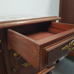 French Walnut Louis XVI Style Single Bedside Cabinet