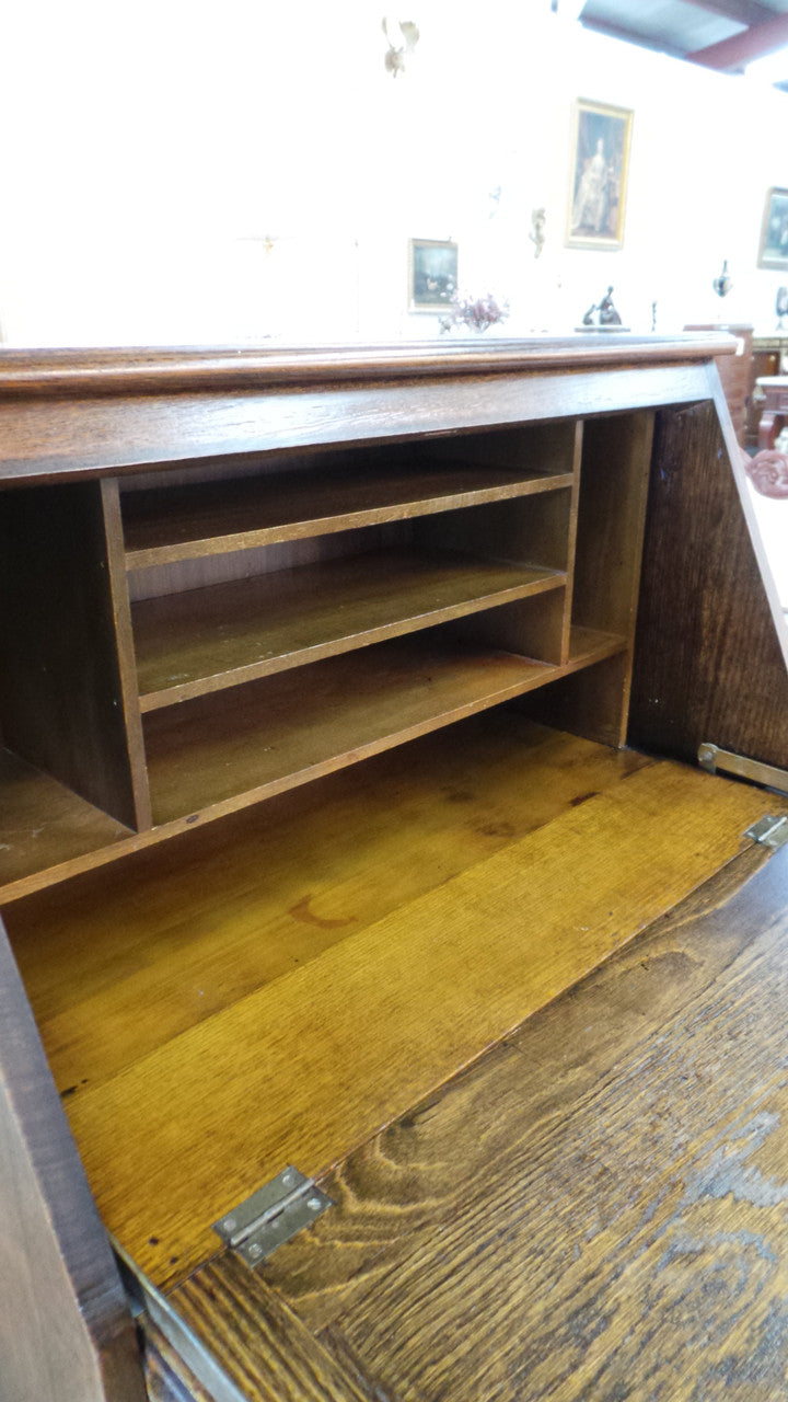 Oak Tudor Style Drop-down Bureau | Antique & Vintage | Moonee Ponds Antiques | Australia Wide Delivery