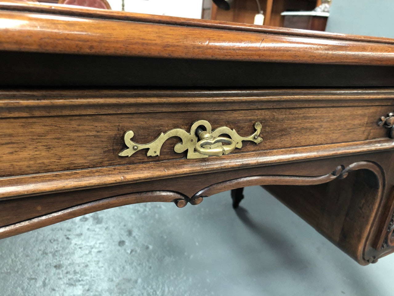 Antique French Walnut & Parquetry Top Louis XV Style Partners Desk | Antique & Vintage | Moonee Ponds Antiques | Australia Wide Delivery