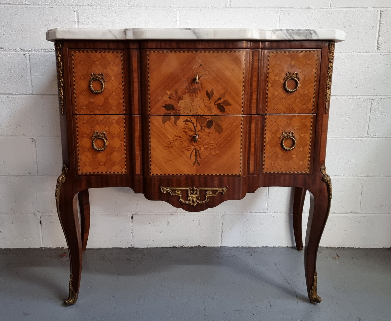 Beautiful French Marquetry Inlaid Transitional Commode | Antique & Vintage | Moonee Ponds Antiques | Australia Wide Delivery