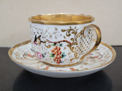 “Old Paris Porcelain” Large Cup & Saucer Beautifully Decorated with Birds | Antique & Vintage | Moonee Ponds Antiques | Australia Wide Delivery