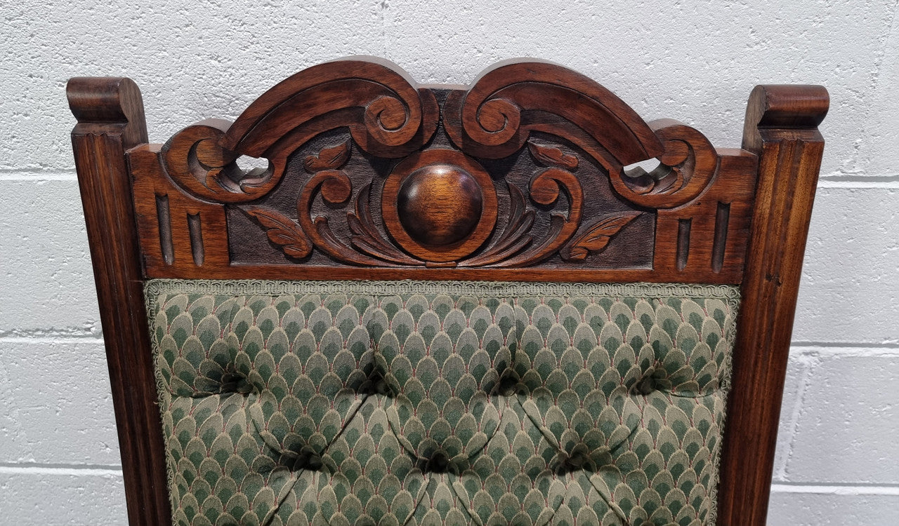 Pair of Edwardian Button Back Walnut Armchairs | Antique & Vintage | Moonee Ponds Antiques | Australia Wide Delivery