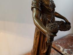 Rare French Bronze "Flower Seller" By Eugene Antoine Aizelin | Antique & Vintage | Moonee Ponds Antiques | Australia Wide Delivery