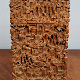Antique 19th Century, Intricately Hand Carved Sandalwood Card Case. Canton.