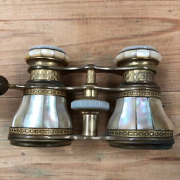 Rare Pair of French Mother of Pearl And Gilt Metal Telescopic Opera Glasses