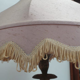 Vintage Table Lamp With Pink Shade