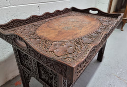 Anglo Indian Folding Occasional Table With Lift-Up Tray Top | Antique & Vintage | Moonee Ponds Antiques | Australia Wide Delivery
