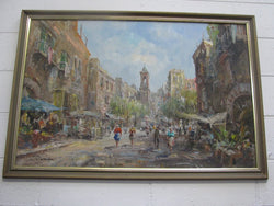 Parisian Street Scene Oil On Board | Antique & Vintage | Moonee Ponds Antiques | Australia Wide Delivery