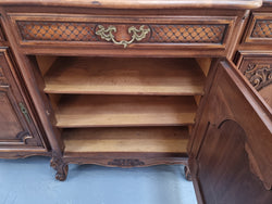 French Burr Walnut-Walnut Parquetry Top Three Door Sideboard | Antique & Vintage | Moonee Ponds Antiques | Australia Wide Delivery