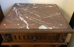 Henry II Style Walnut Inset Marble Top Single Bedside | Antique & Vintage | Moonee Ponds Antiques | Australia Wide Delivery