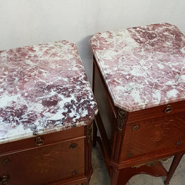 Pair of French Louis XVI Style Mahogany Bedsides Cabinets