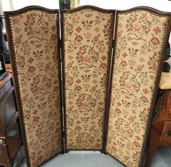 Vintage French Oak 3 Fold Tapestry Covered Privacy Screen | Antique & Vintage | Moonee Ponds Antiques | Australia Wide Delivery