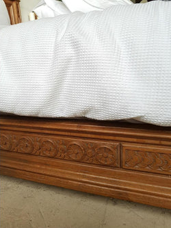 French Henry II Oak Queen Size Bed | Antique & Vintage | Moonee Ponds Antiques | Australia Wide Delivery