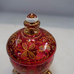 Bohemian Moser Style Cranberry Art Glass-1