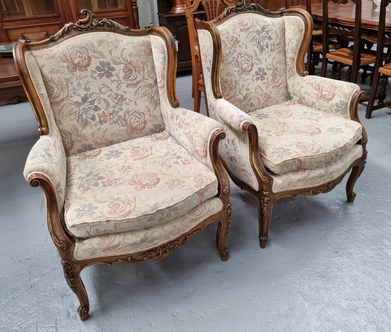 Beautiful Pair of French Gilt and Upholstered Bergere Chairs | Antique & Vintage | Moonee Ponds Antiques | Australia Wide Delivery