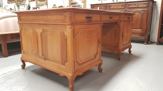 Louis XV Style Full Partners Desk With Parquetry Top