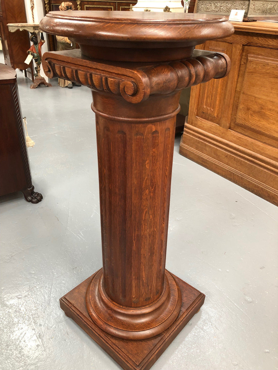 Stunning Tudor Style English Oak Pedestal | Antique & Vintage | Moonee Ponds Antiques | Australia Wide Delivery