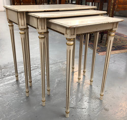 Vintage French Style Painted Nest Of Three Tables | Antique & Vintage | Moonee Ponds Antiques | Australia Wide Delivery