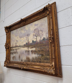 Sourced From France An Impressionist Oil Painting of A Lake Scene | Antique & Vintage | Moonee Ponds Antiques | Australia Wide Delivery