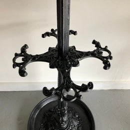 Antique Black French Cast Iron Coat Stand