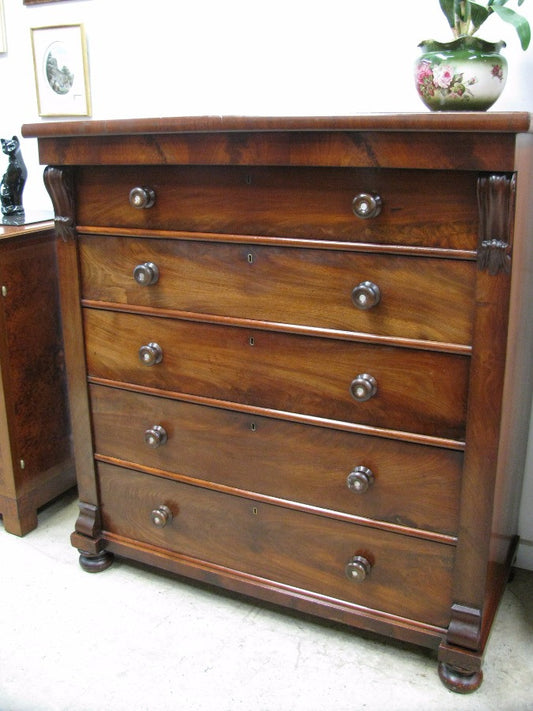 Victorian Flame Mahogany Chest of Drawers