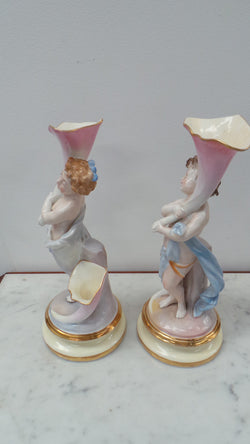 Beautiful Pair of Victorian Figurine Bud Vases | Antique & Vintage | Moonee Ponds Antiques | Australia Wide Delivery