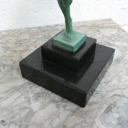 French Art Deco Sculpture Of Nude With Trumpet By Guerbe
